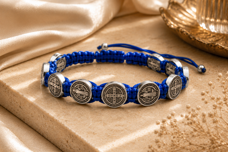 pulsera san Benito azul